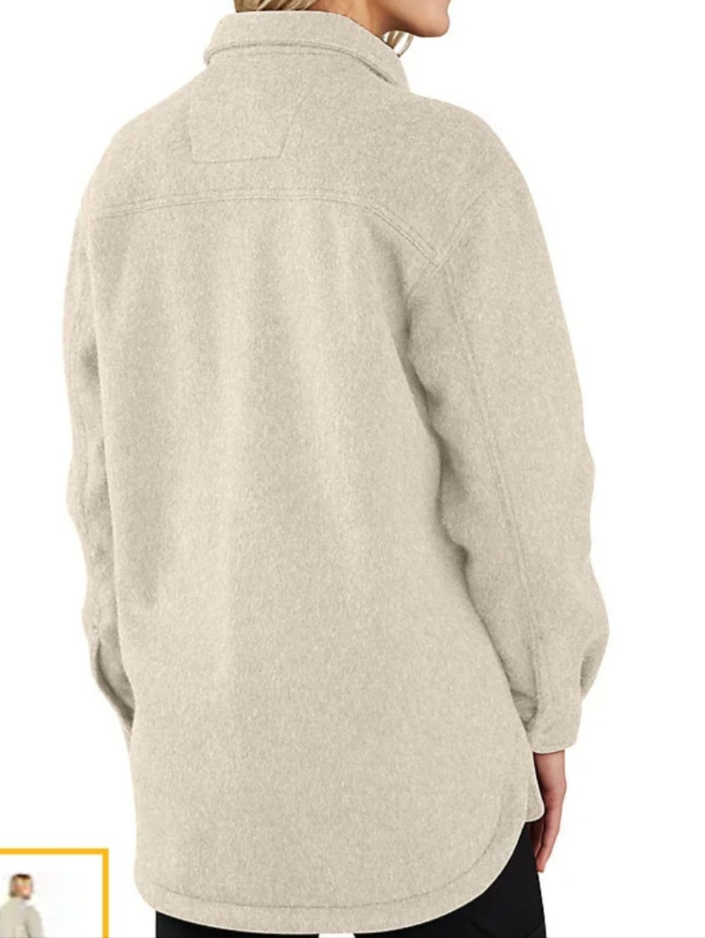 Carhartt Neutral Cream Collared Shacket - Picture 3 of 7